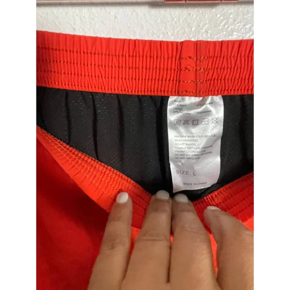 NEW Pudolla Mens Quick Dry Gym Workout Running Shorts Orange L - Picture 5 of 6